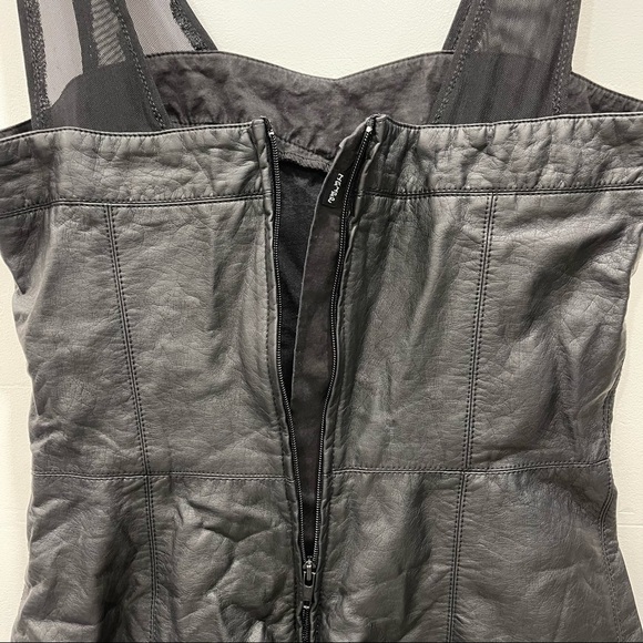 Tripp NYC Faux Leather Tulle Mini Dress Black Medium - Picture 5 of 9